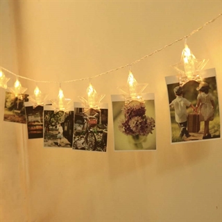 LED lyskæde med stjerne klemmer - 30 eller 50 lys